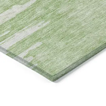 8' X 10' Green And Mint Green Abstract Washable Indoor Outdoor Area Rug