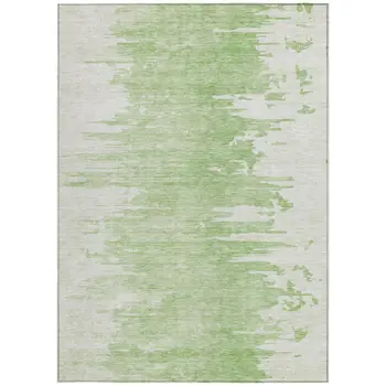 8' X 10' Green And Mint Green Abstract Washable Indoor Outdoor Area Rug