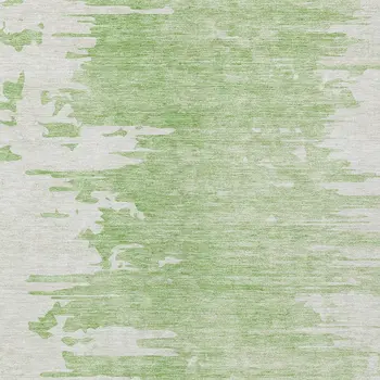 9' X 12' Green And Mint Green Abstract Washable Indoor Outdoor Area Rug