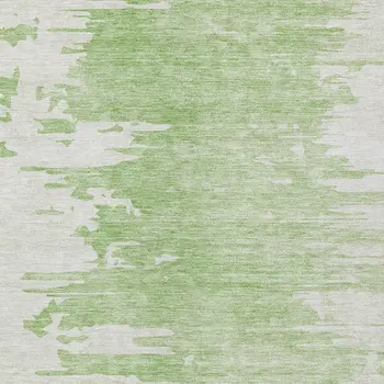 10' X 14' Green And Mint Green Abstract Washable Indoor Outdoor Area Rug
