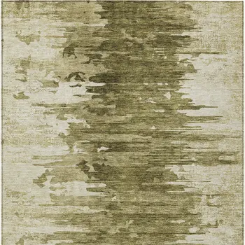 3' X 5' Brown Taupe And Beige Abstract Washable Indoor Outdoor Area Rug