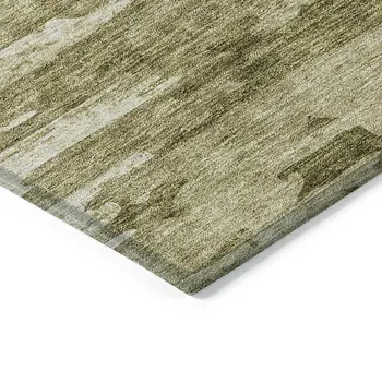 3' X 5' Brown Taupe And Beige Abstract Washable Indoor Outdoor Area Rug