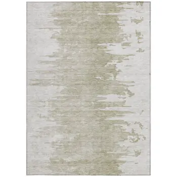 5' X 8' Taupe Beige And Tan Abstract Washable Indoor Outdoor Area Rug