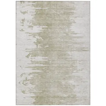 5' X 8' Taupe Beige And Tan Abstract Washable Indoor Outdoor Area Rug