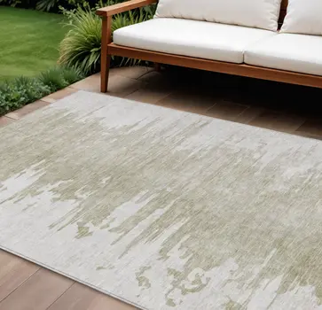 8' X 10' Taupe Beige And Tan Abstract Washable Indoor Outdoor Area Rug