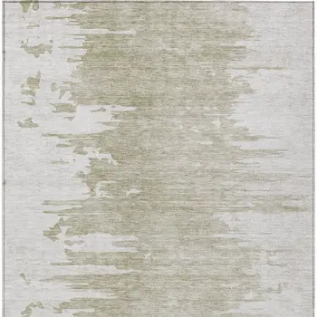 9' X 12' Taupe Beige And Tan Abstract Washable Indoor Outdoor Area Rug