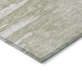 9' X 12' Taupe Beige And Tan Abstract Washable Indoor Outdoor Area Rug