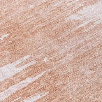 8' Terra Cotta Salmon And Copper Round Abstract Washable Indoor Outdoor Area Rug