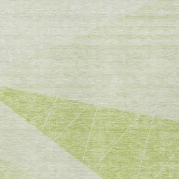 10' X 14' Mint Green And Ivory Geometric Washable Indoor Outdoor Area Rug