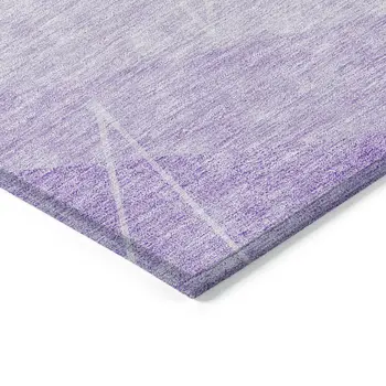 5' X 8' Lavender And Purple Geometric Washable Indoor Outdoor Area Rug