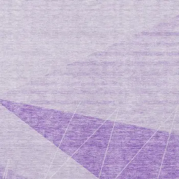 9' X 12' Lavender And Purple Geometric Washable Indoor Outdoor Area Rug