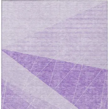10' X 14' Lavender And Purple Geometric Washable Indoor Outdoor Area Rug