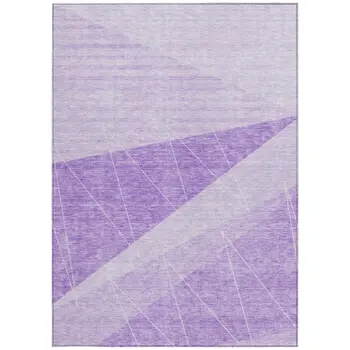 10' X 14' Lavender And Purple Geometric Washable Indoor Outdoor Area Rug