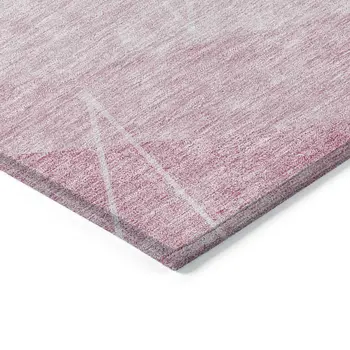 3' X 5' Pink Mauve And Blush Geometric Washable Indoor Outdoor Area Rug