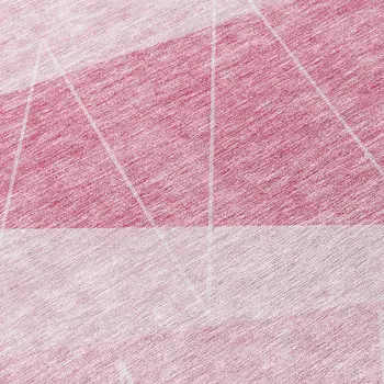 8' Pink Mauve And Blush Round Geometric Washable Indoor Outdoor Area Rug
