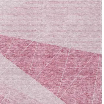 8' X 10' Pink Mauve And Blush Geometric Washable Indoor Outdoor Area Rug