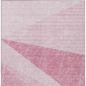 10' X 14' Pink Mauve And Blush Geometric Washable Indoor Outdoor Area Rug