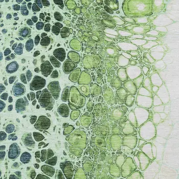 9' X 12' Green And Mint Green Abstract Washable Indoor Outdoor Area Rug