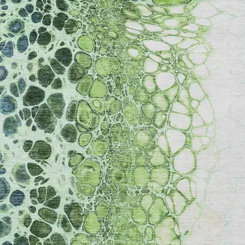 10' X 14' Green And Mint Green Abstract Washable Indoor Outdoor Area Rug