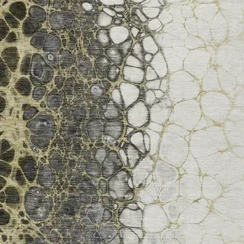 5' X 8' Beige Taupe And Chocolate Abstract Washable Indoor Outdoor Area Rug