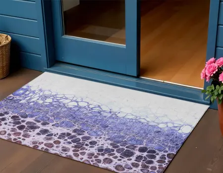 3' X 5' Purple Lilac And Eggplant Abstract Washable Indoor Outdoor Area Rug