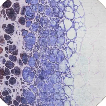 8' Purple Lilac And Eggplant Round Abstract Washable Indoor Outdoor Area Rug