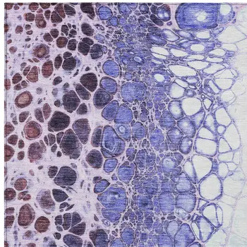 10' X 14' Purple Lilac And Eggplant Abstract Washable Indoor Outdoor Area Rug