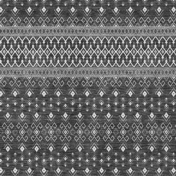 10' X 14' Gray Silver And Charcoal Tribal Washable Indoor Outdoor Area Rug