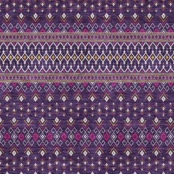 3' X 5' Purple Pink And Yellow Tribal Washable Indoor Outdoor Area Rug