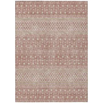 3' X 5' Blush Gold And Ivory Tribal Washable Indoor Outdoor Area Rug