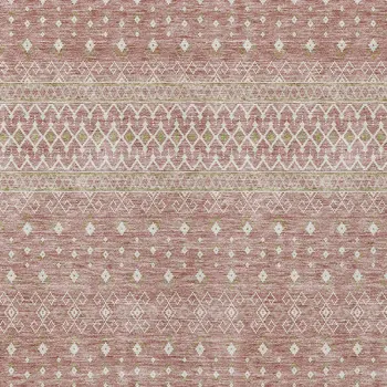 5' X 8' Blush Gold And Ivory Tribal Washable Indoor Outdoor Area Rug