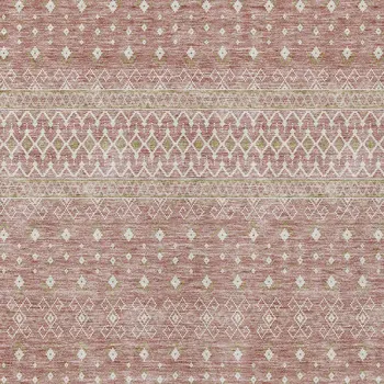 10' X 14' Blush Gold And Ivory Tribal Washable Indoor Outdoor Area Rug