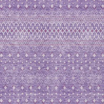 9' X 12' Lavender And Purple Tribal Washable Indoor Outdoor Area Rug