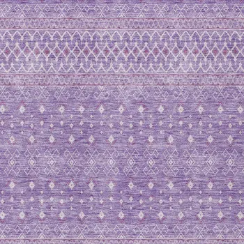 10' X 14' Lavender And Purple Tribal Washable Indoor Outdoor Area Rug