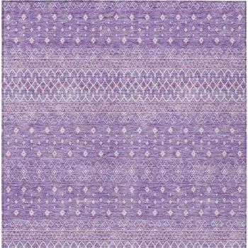 10' X 14' Lavender And Purple Tribal Washable Indoor Outdoor Area Rug