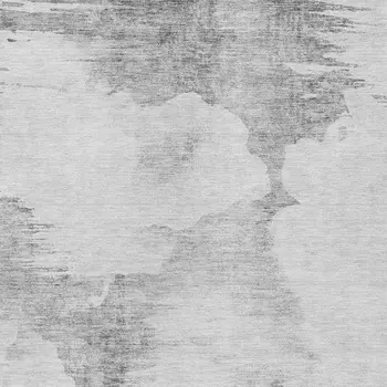 5' X 8' Silver Gray And Pewter Abstract Washable Indoor Outdoor Area Rug