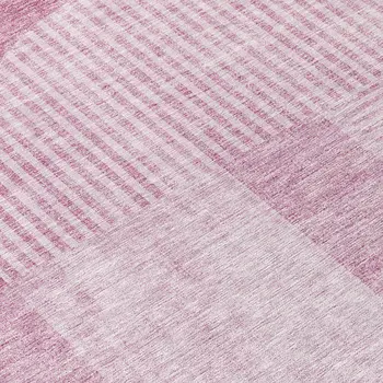 8' Blush Pink And Mauve Round Geometric Washable Indoor Outdoor Area Rug