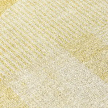 8' Gold Ivory And Yellow Round Geometric Washable Indoor Outdoor Area Rug