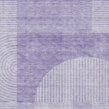 5' X 8' Lavender And Purple Geometric Washable Indoor Outdoor Area Rug