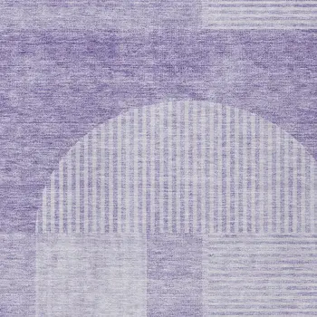 9' X 12' Lavender And Purple Geometric Washable Indoor Outdoor Area Rug