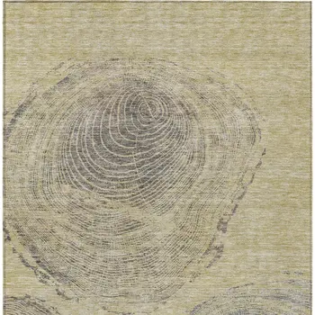 8' X 10' Beige Taupe And Gray Abstract Washable Indoor Outdoor Area Rug