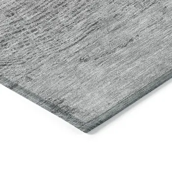 9' X 12' Gray Silver And Charcoal Abstract Washable Indoor Outdoor Area Rug