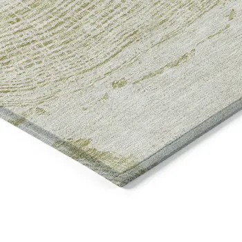 9' X 12' Khaki Beige And Taupe Abstract Washable Indoor Outdoor Area Rug