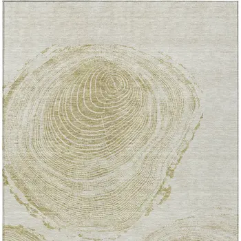 9' X 12' Khaki Beige And Taupe Abstract Washable Indoor Outdoor Area Rug