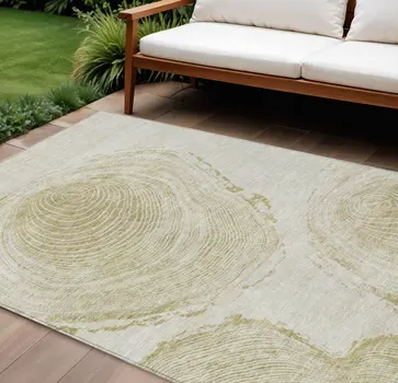 10' X 14' Khaki Beige And Taupe Abstract Washable Indoor Outdoor Area Rug
