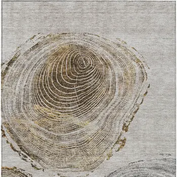 3' X 5' Taupe Gray And Brown Abstract Washable Indoor Outdoor Area Rug