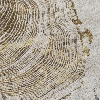 10' X 14' Taupe Gray And Brown Abstract Washable Indoor Outdoor Area Rug