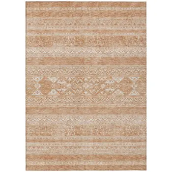 3' X 5' Copper And Ivory Southwestern Washable Indoor Outdoor Area Rug