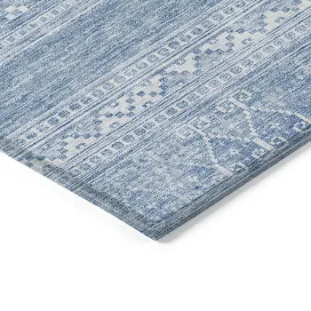 10' X 14' Sky Blue And Ivory Southwestern Washable Indoor Outdoor Area Rug