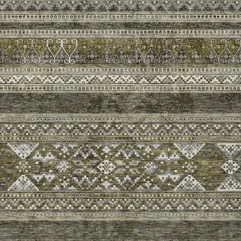 5' X 8' Taupe Beige And Ivory Southwestern Washable Indoor Outdoor Area Rug